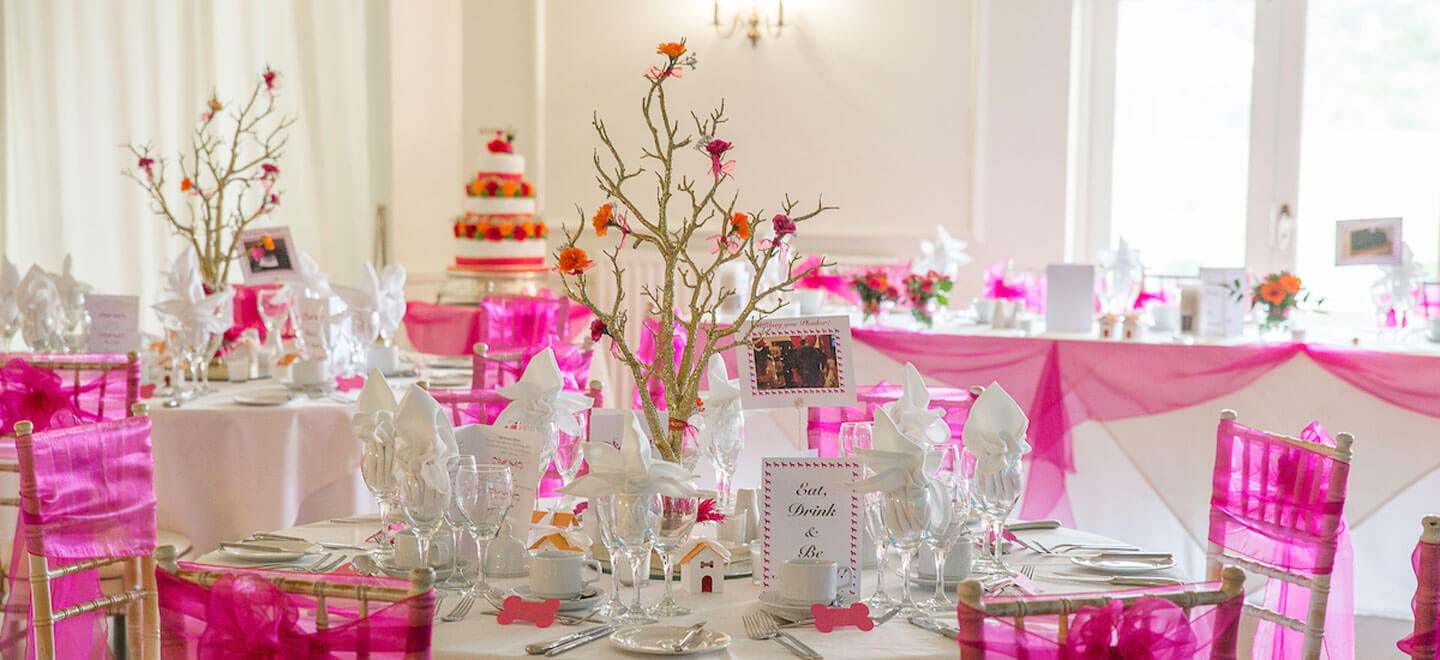 pink wedding theme at Southdowns Manor Luxury Gay Wedding Venue in Petersfield GU31 9