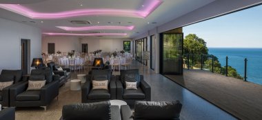 Reception Space With Sea View At Sandy Beach Hotel Beach Wedding Devon Gay Wedding Guide 9 380X174