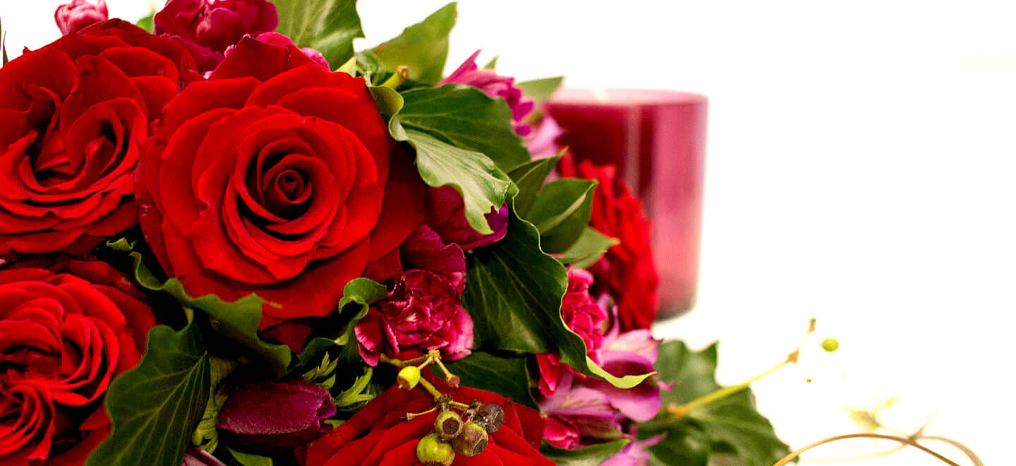red Roses wedding flower ideas Clare Kenward Flowers Wedding Florist Cambridge via the Gay Wedding Guide 6