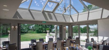 Restaurant At Llechwen Hall Hotel And Garden A Country House Wedding Venue Glamorgan Gay Wedding Guide 9 380X174