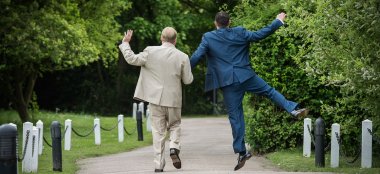 Same Sex Couple Celebrate At Fennes Gay Wedding Venue In Essex Via The Gay Wedding Guide 9 380X174