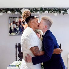 Sq The Kiss Real Lesbian Wedding Image Copyright Corina Oghina Via The Gay Wedding Guide 1 5 229X229