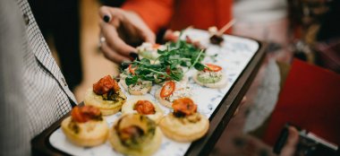 Summer Canapes At The Perch Rustic Wedding Venue Oxford Gay Wedding Guide 9 380X174