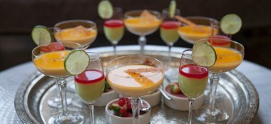 Summer Cocktails On Tray At Amalfi White Wedding Venue Derbyshire Gay Wedding Guide 9 380X174