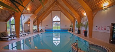 Swimming Pool At Lythe Hil Country House Wedding Venue Surrey Gay Wedding Guide 9 380X174