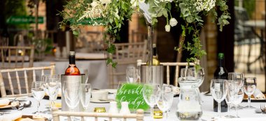 Table Layout At Lythe Hil Country House Wedding Venue Surrey Gay Wedding Guide 9 380X174