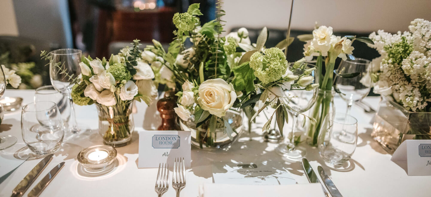 table setting close up at London House Gordon Ramsay Wedding gay wedding guide 9