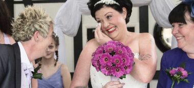 Tears Of Wedding Bliss Lesbian Wedding Photo Cpyright Jennifer Langridge Wedding Photography For The Real Gay Wedding Guide 4 380X174