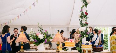 Three Naked Wedding Cakes At The Perch Rustic Wedding Venue Oxford Gay Wedding Guide 9 380X174