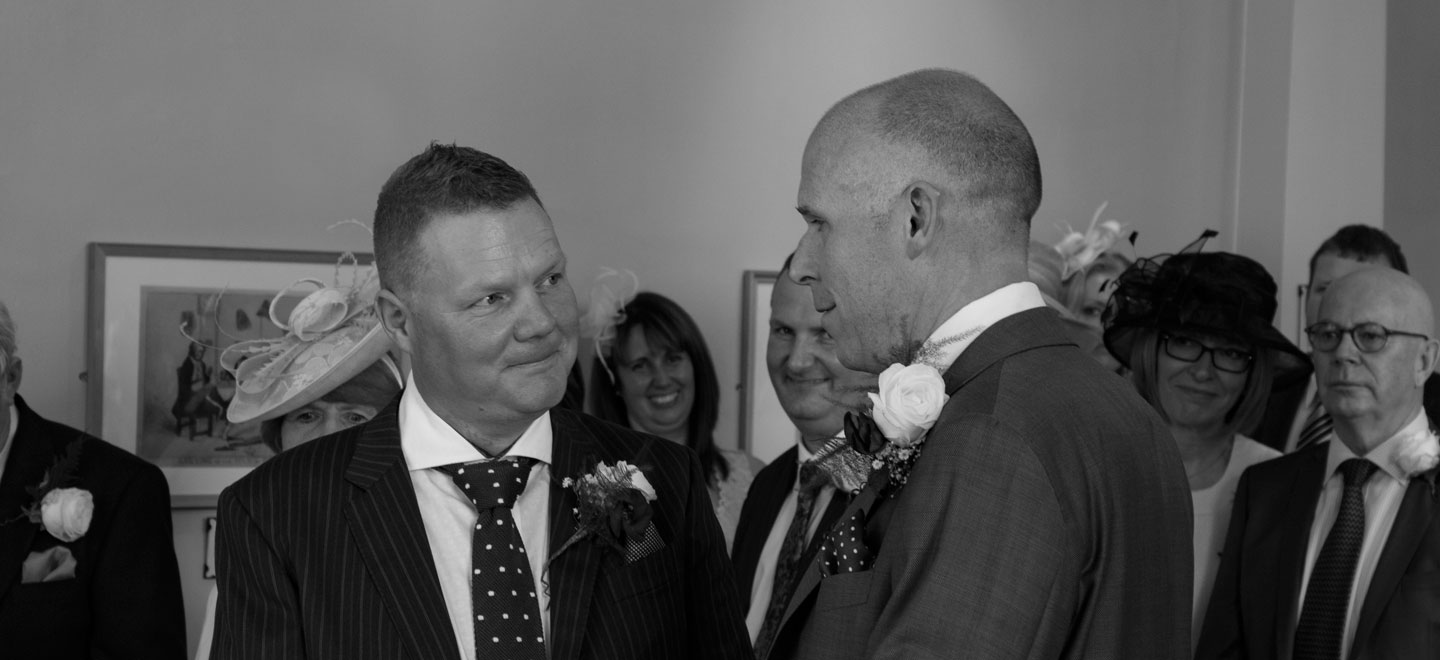 two gay grooms at their wedding image copyright Just Big Smiles norfolk photographer gay wedding guide 6