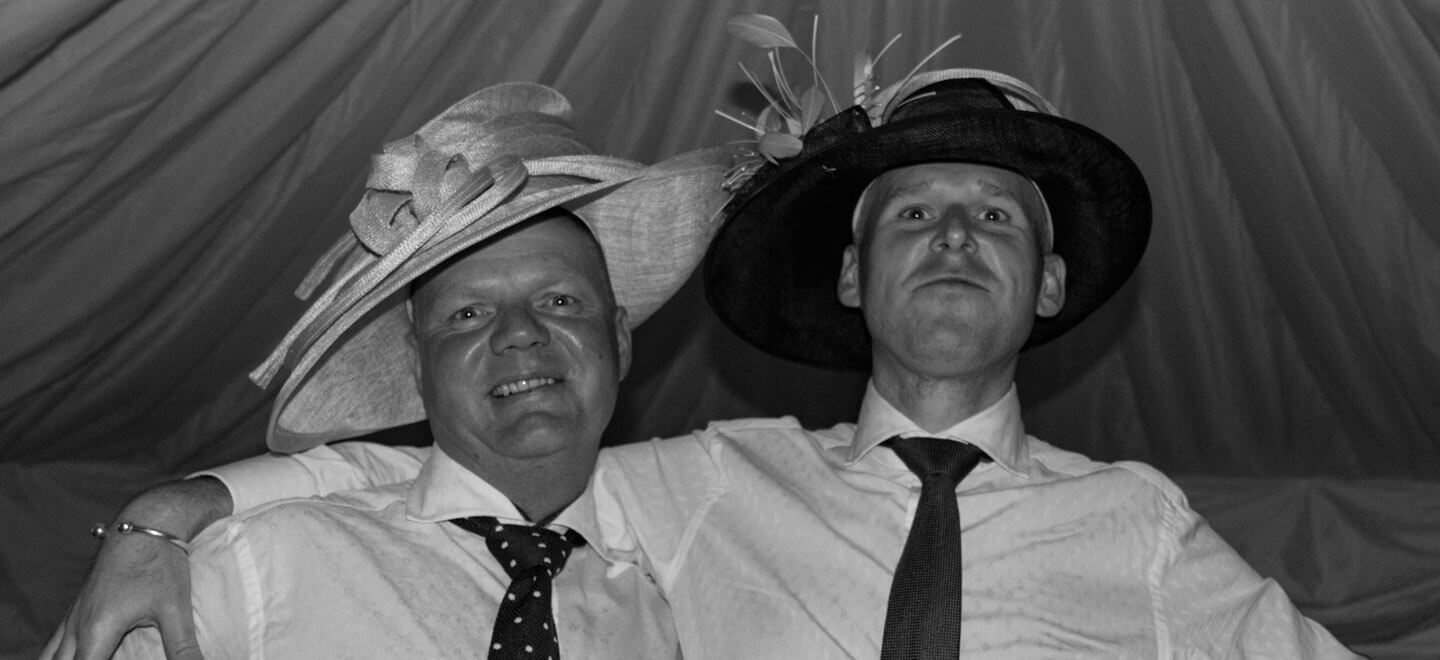 two gay grooms lark for the camera at their wedding image copyright Just Big Smiles norfolk photographer gay wedding guide 6