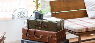 Vintage Wedding Suitcase Stacks At The Perch Rustic Wedding Venue Oxford Gay Wedding Guide 9 380X174