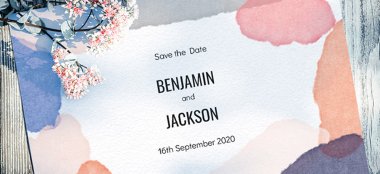 Watercolour Gay Wedding Invitations By Optimalprint Cheap Wedding Stationery Gay Wedding Guide 6 380X174