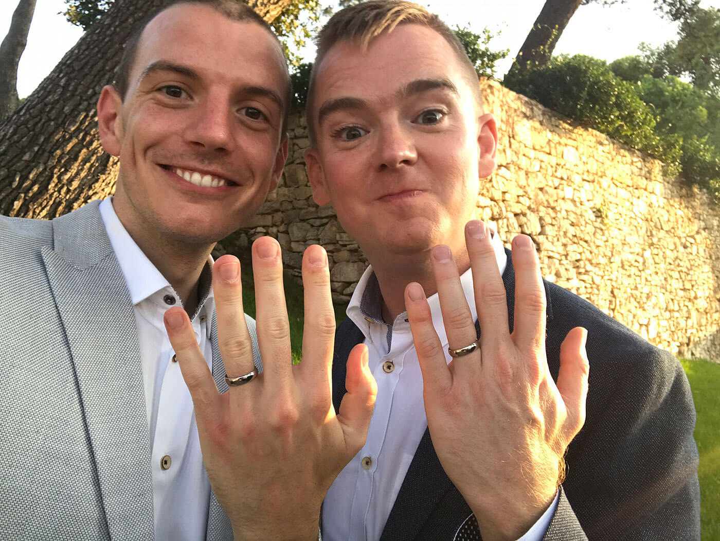 wedding rings on fingers at Nick and Toms real gay wedding croatia via The Gay Wedding Guide 1 5