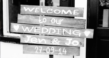 Wedding Sign Jen Jo Lesbian Wedding Photo Cpyright Jennifer Langridge Wedding Photography For The Real Gay Wedding Guide 3 5 380X204