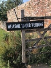 Welcome To Our Wedding Sign Back Gate Rotated 1 172X230