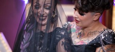 1440 Lgbt Wedding Lgbt Wedding Styled Shoot Heavy Metal Wedding Details Tattoed Brides Paola De Paola Photography 56 3 380X174