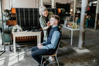 Groom Gets Makeup At Styled Gay Wedding Shoot At Germany Fabric Factory.1 Image By Juliabartelt 1 5 344X230