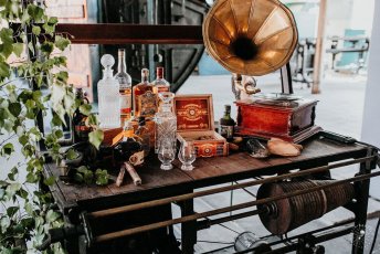 Grooms Cigar Table At Styeld Gay Wedding Shoot At Germany Fabric Factory.1 Image By Juliabartelt 1 5 344X230
