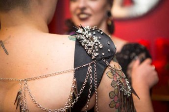 Lgbt Wedding Lesbian Wedding Styled Shoot Heavy Metal Wedding Details Tattoed Brides Paola De Paola Photography 34 1 5 345X230