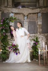 Models As Brides By Arbour At Gothic And Purple Wedding Ideas Styled Shoot Via The Gay Wedding Guide 1 5 155X230