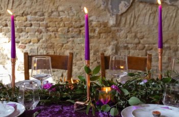 Place Setting At Gothic And Purple Wedding Ideas Styled Shoot Via The Gay Wedding Guide 1 5 351X230