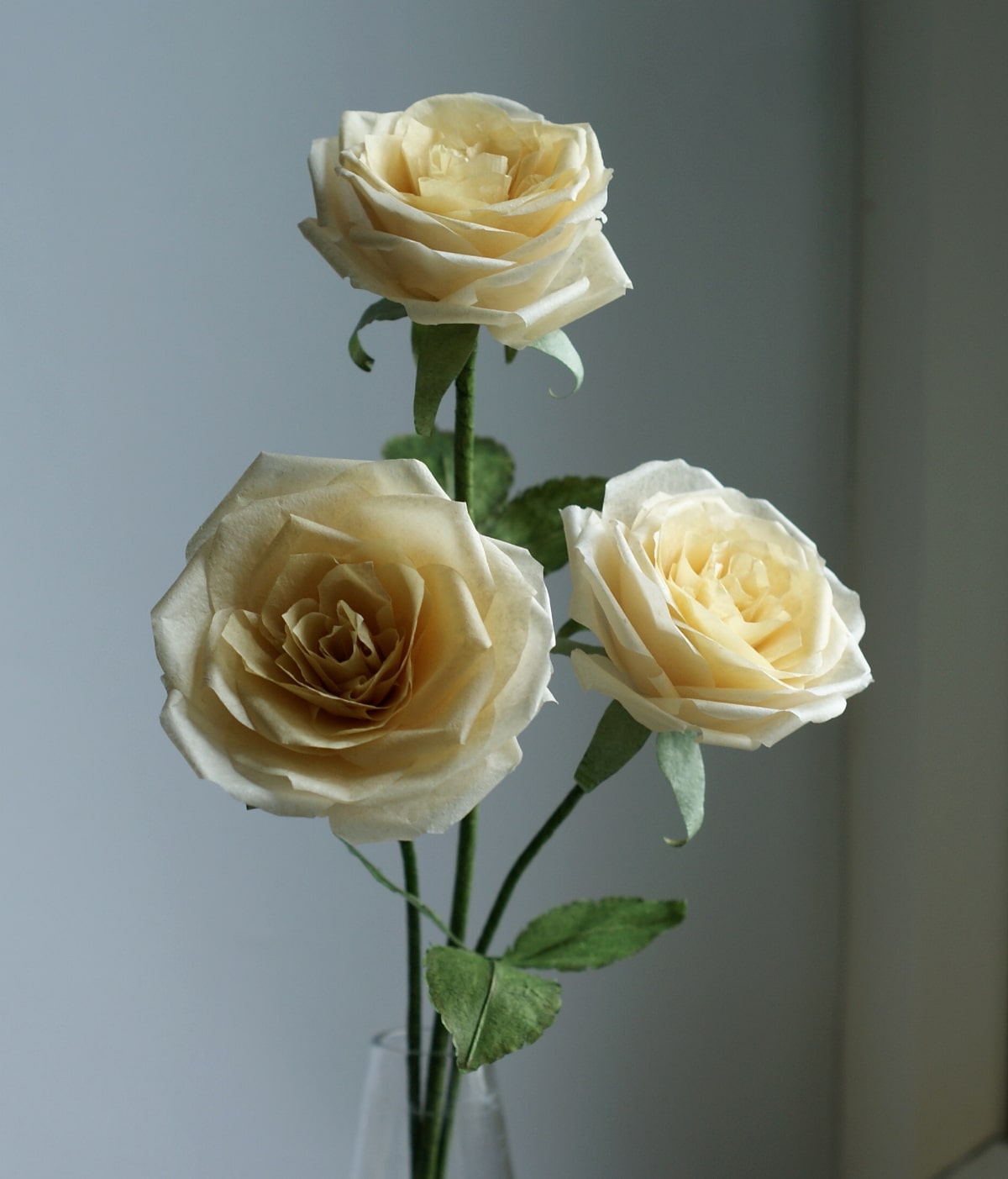 pale yellow paper roses 2