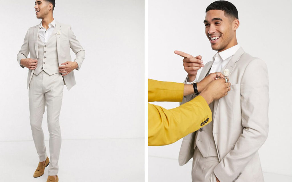 Identical Suits With Different Bowties - Spring Gay Wedding Suits Collection