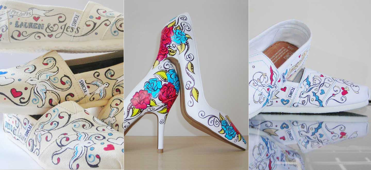 Hand-Painted Wedding Shoes By Gemma Kenward