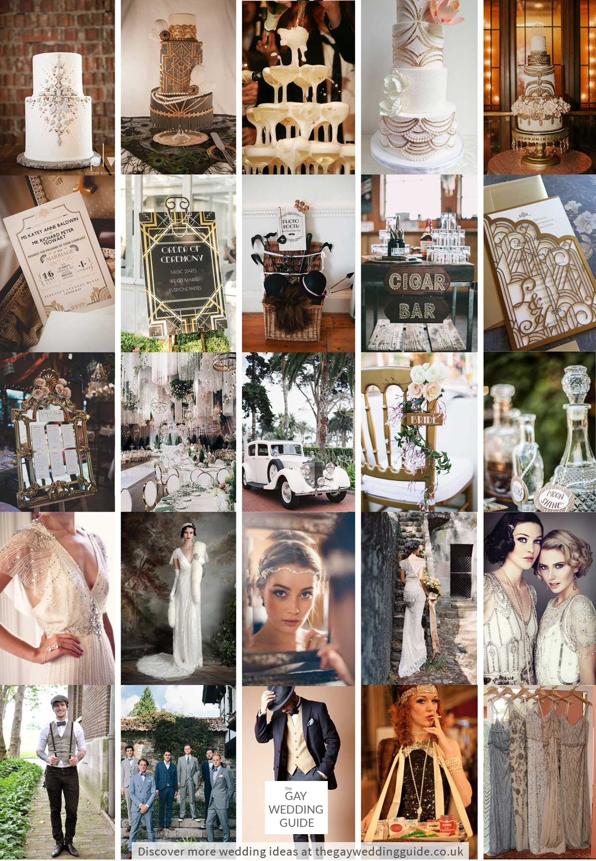 1920S Wedding Style Ideas Art Deco Via The Gay Wedding Guide 2 - 1920S Wedding Theme Inspiration 1920S-Wedding-Style-Ideas-Art-Deco-Via-The-Gay-Wedding-Guide