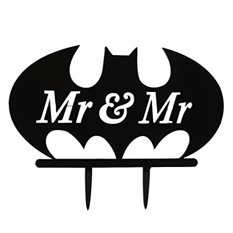 516Rhpcuabl. Sx466 2 - 40 Awesome Gay Wedding Cake Toppers That Will Make Your Wedding Cake Stand Out Batman Mr &Amp; Mr Gay Wedding Cake Topper