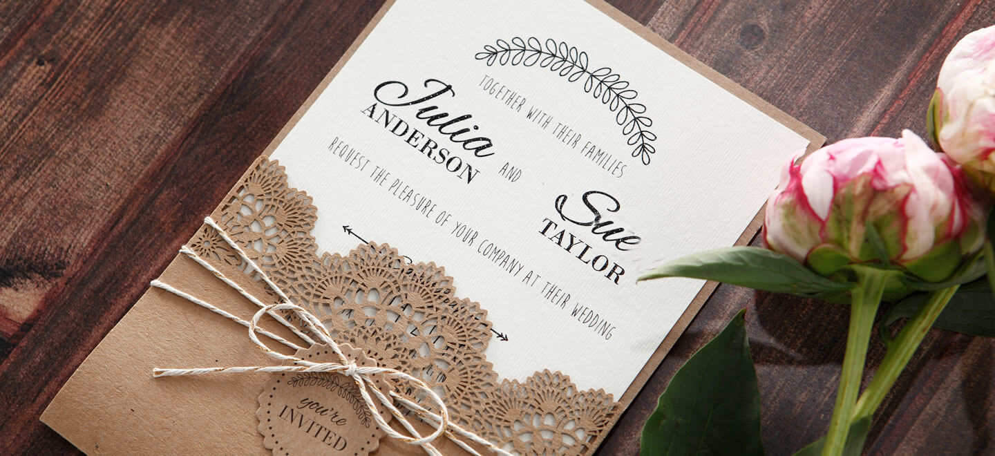 Brown-Kraft-Rustic-laser-cut-wedding-stationery-adorn-invitations-via-gay-wedding-guide