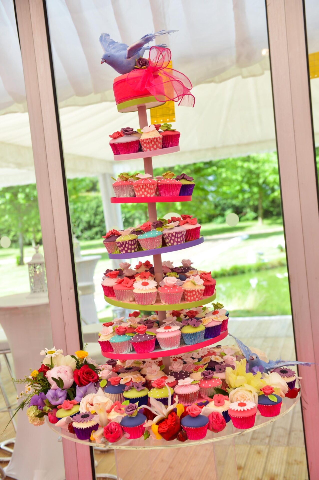 Colourful Cup Cake Tower