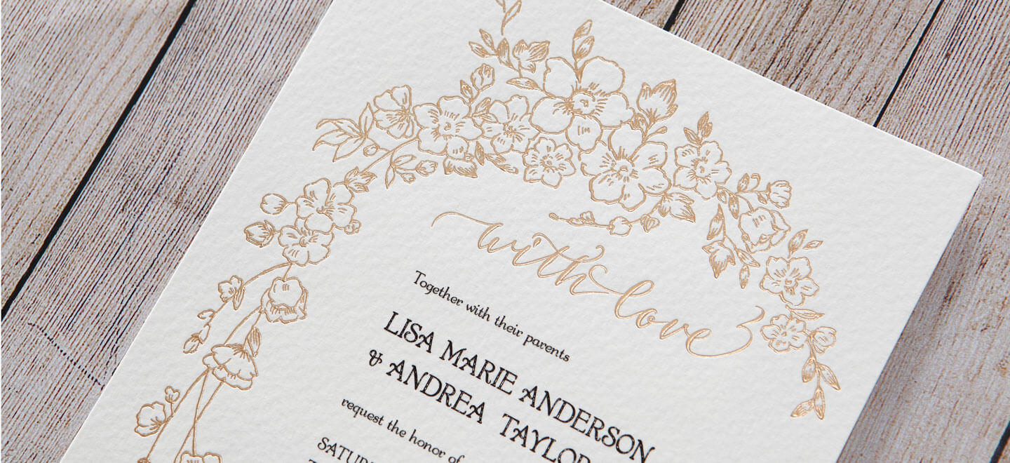 Embossed-Gold-And-Cream-Wedding-Invitation-By-Brilliant-Wedding-Stationery-And-Laser-Cut-Wedding-Stationery-Adorn-Invitations-Via-Gay-Wedding-Guide