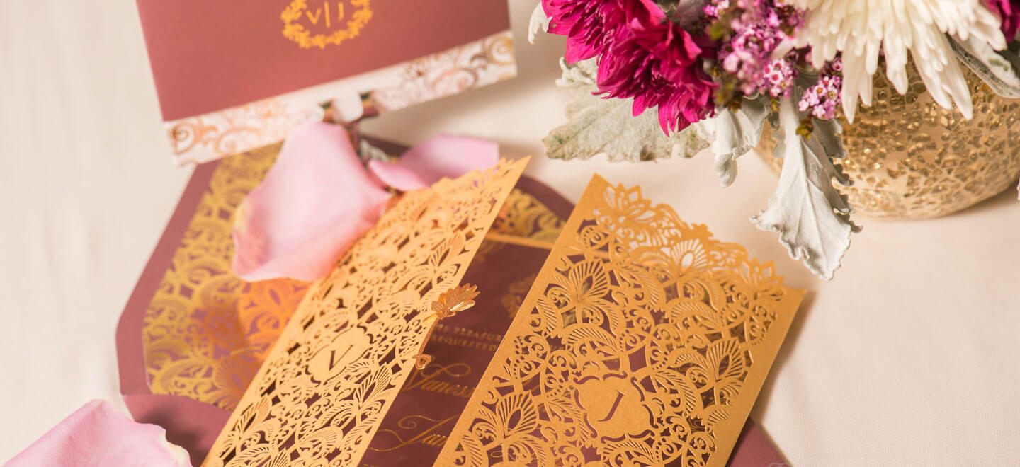 Gold Laser Cut Wedding Invitation By Brilliant Wedding Stationery Maker Adorn Invitations Via Gay Wedding Guide 1 2 - Wedding Stationery Trends Gay Wedding Guide