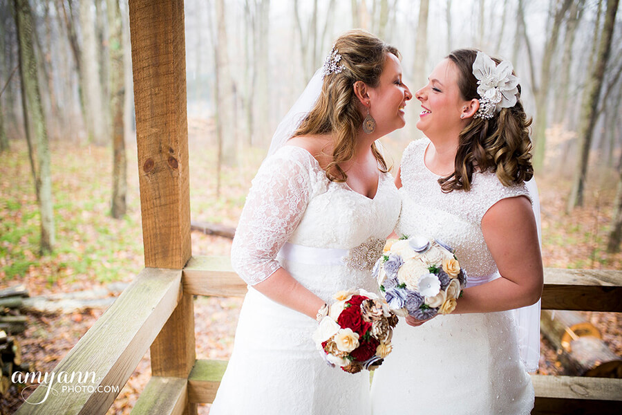 Katie And Shanaka Lesbian Wedding With Bouquets Image By Amy Ann Photography 2 - Six Stylish Same-Sex Winter Weddings Katie And Shanaka Lesbian Wedding With Bouquets Image By Amy Ann Photography 2 - Six Stylish Same-Sex Winter Weddings Gay Wedding Guide