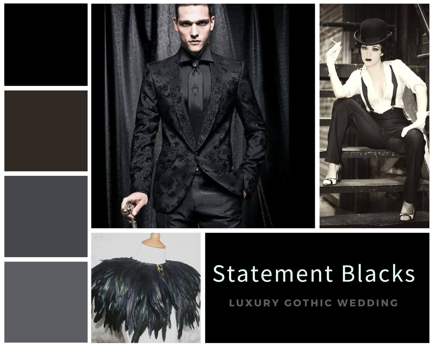 Luxury Gothic Wedding Ideas Mood Boards Gay Wedding Guide Statement Blacks 2 - 6 Style Steals: Same-Sex Wedding Theme Ideas Luxury Gothic Wedding Ideas Mood Boards Gay Wedding Guide Statement Blacks 2 - 6 Style Steals: Same-Sex Wedding Theme Ideas Gay Wedding Guide