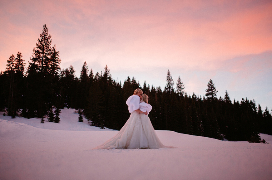 Megan Mikayla Lesbian Winter Wedding Theme Snowy Sunset By Katy Weaver Photography Via The Gay Wedding Guide 2 - Six Stylish Same-Sex Winter Weddings Megan Mikayla Lesbian Winter Wedding Theme Snowy Sunset By Katy Weaver Photography Via The Gay Wedding Guide 2 - Six Stylish Same-Sex Winter Weddings Gay Wedding Guide