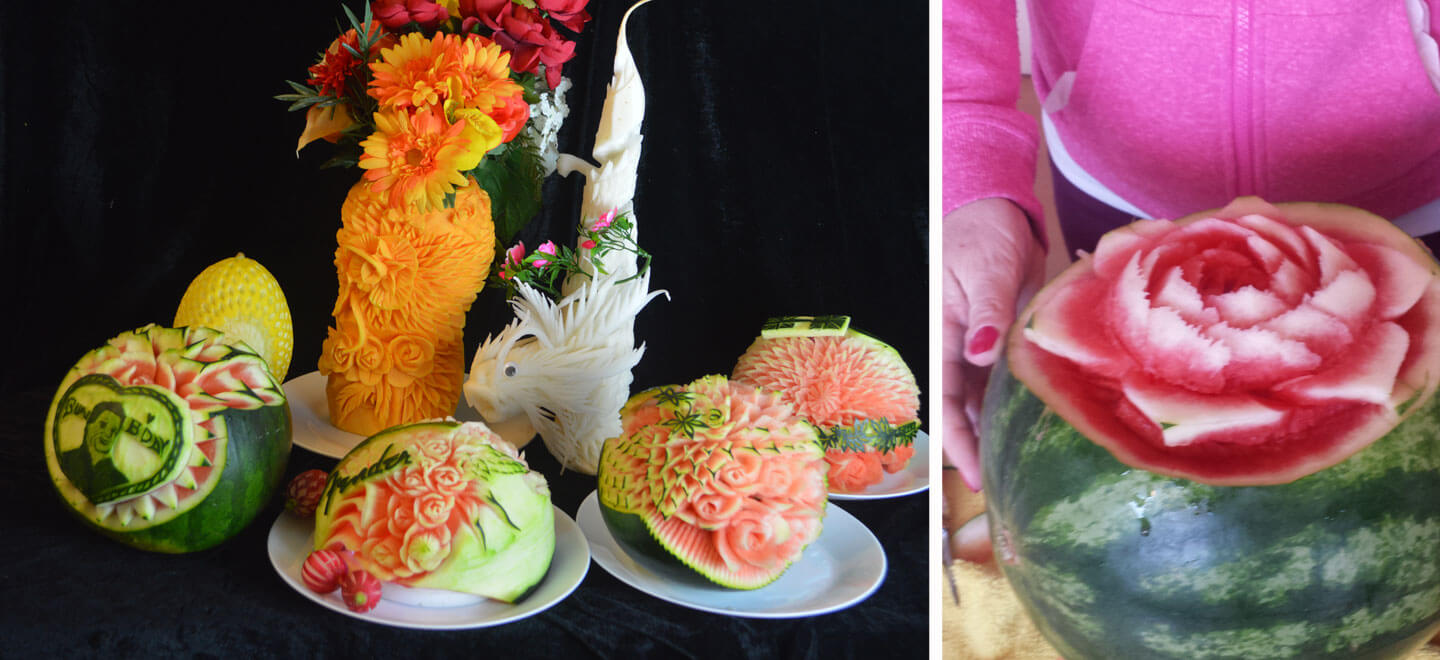 Melon Man Melon Sculpture Montage Gay Wedding Guide 2 - The Coolest Edible Sculptures Gay Wedding Guide