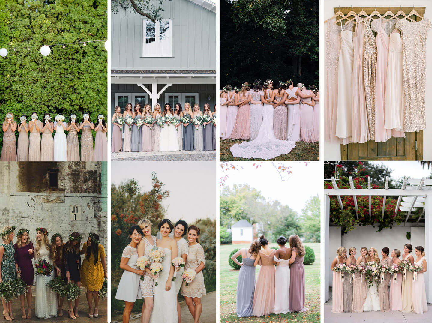 mixed-or-matched-bridesmaid-dresses-trends-2016-collage-via-the-gay-wedding-guide