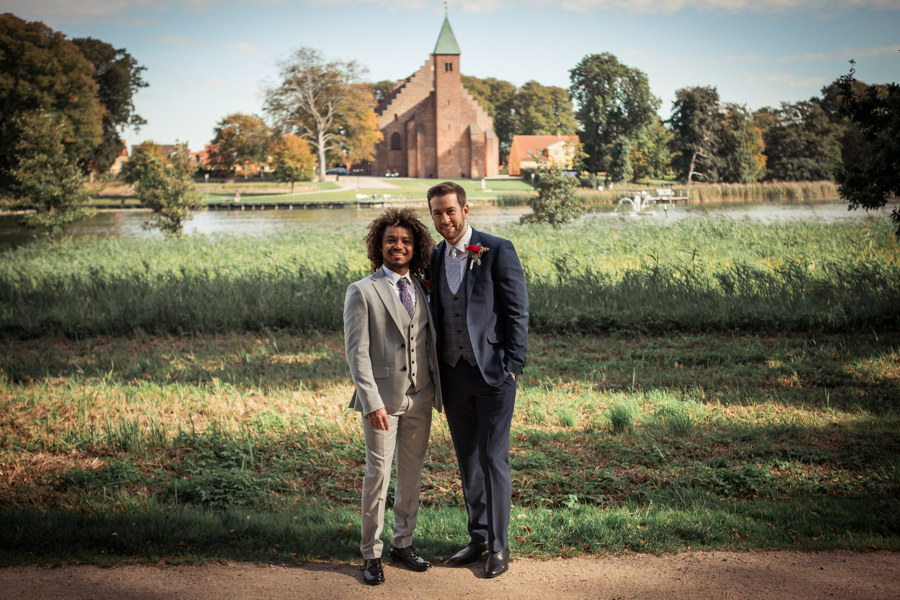 Patrick Breno 108 Of 130 2 - From The Experts: Lgbt Weddings In Denmark A Darling Couple Standing At The Maribo Lakes During Their Same Sex Wedding In Denmark In A Romantic Outdoor Location.