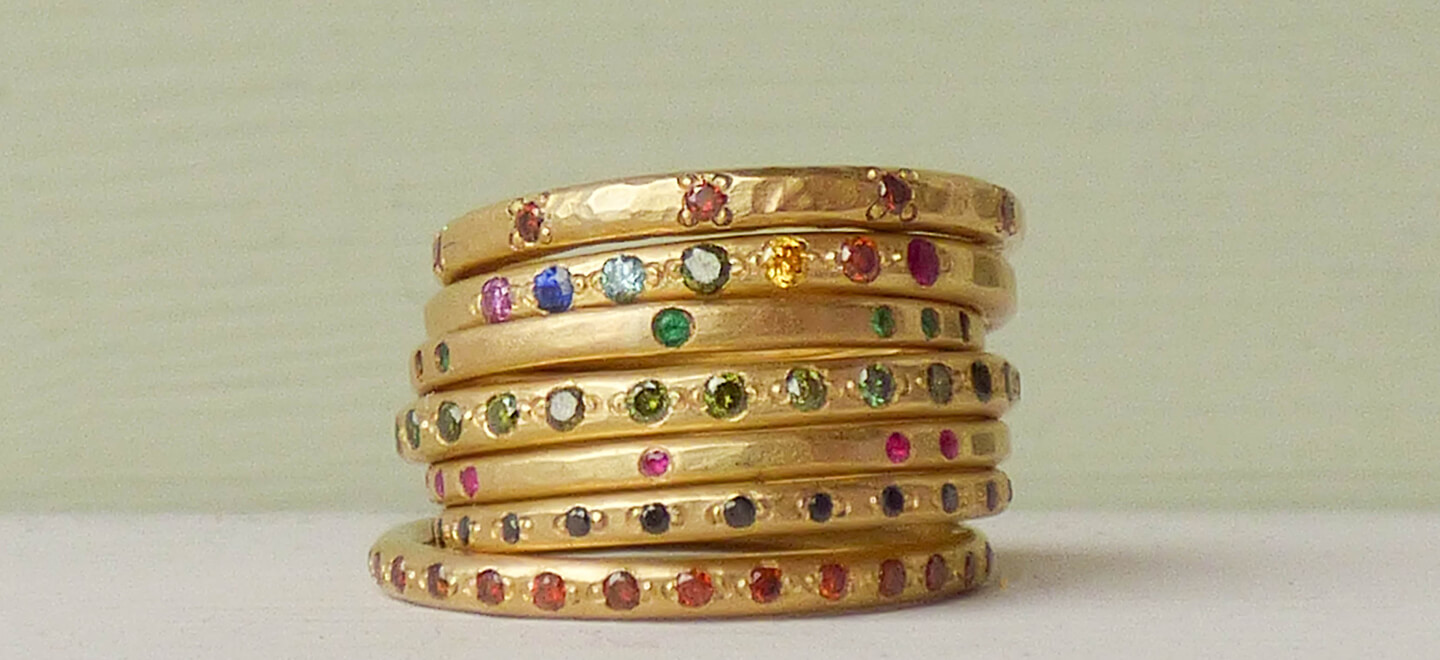 Shakti Ellenwood Ethical Wedding Rings Rainbow Stones How To Choose A Wedding Ring Gay Wedding Guide 2 - How To Choose A Wedding Ring: Trends, Tips &Amp; More Gay Wedding Guide