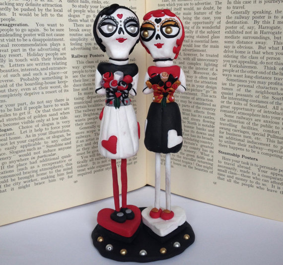 Skeleton Brides Lesbian Cake Topper 2 - 40 Awesome Lesbian Wedding Cake Toppers That Will Make Your Wedding Cake Stand Out Skeleton Brides Lesbian Cake Topper 2 - 40 Awesome Lesbian Wedding Cake Toppers That Will Make Your Wedding Cake Stand Out Gay Wedding Guide