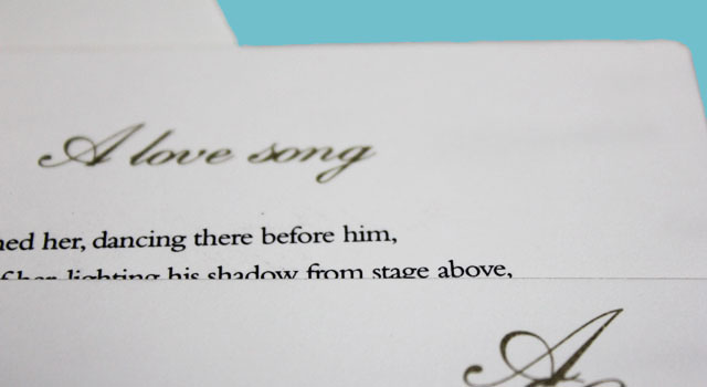 Wren-Press-Order-Of-Service-Wedding-Stationery-Inspiration-Gay-Wedding-Love-Song