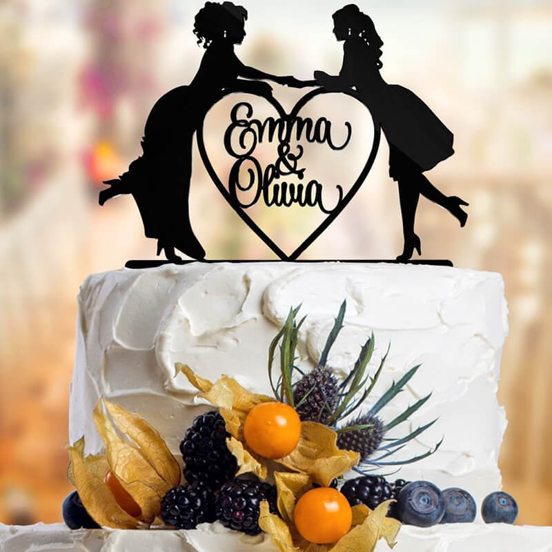 Elegant Lesbian Cake Topper Love Heart With Names 2 - 40 Awesome Lesbian Wedding Cake Toppers That Will Make Your Wedding Cake Stand Out Elegant Lesbian Cake Topper Love Heart With Names 2 - 40 Awesome Lesbian Wedding Cake Toppers That Will Make Your Wedding Cake Stand Out Gay Wedding Guide