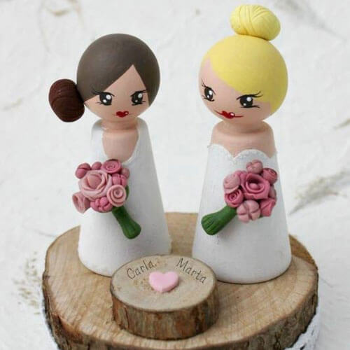 Image 12 Wooden Dolls Brides Cake Toppers 40 Best Lesbian Wedding Cake Topppers Via The Gay Wedding Guide 2 - 40 Awesome Lesbian Wedding Cake Toppers That Will Make Your Wedding Cake Stand Out Image 12 Wooden Dolls Brides Cake Toppers 40 Best Lesbian Wedding Cake Topppers Via The Gay Wedding Guide 2 - 40 Awesome Lesbian Wedding Cake Toppers That Will Make Your Wedding Cake Stand Out Gay Wedding Guide