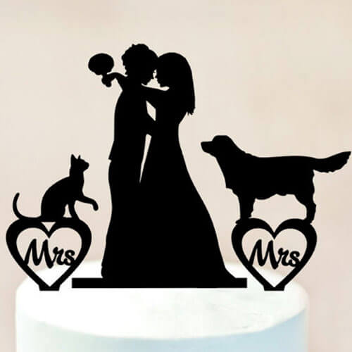 Image 14 Custom Laser Cut Brides With Pets Cake Toppers 40 Best Lesbian Wedding Cake Topppers Via The Gay Wedding Guide 2 - 40 Awesome Lesbian Wedding Cake Toppers That Will Make Your Wedding Cake Stand Out Image 14 Custom Laser Cut Brides With Pets Cake Toppers 40 Best Lesbian Wedding Cake Topppers Via The Gay Wedding Guide 2 - 40 Awesome Lesbian Wedding Cake Toppers That Will Make Your Wedding Cake Stand Out Gay Wedding Guide