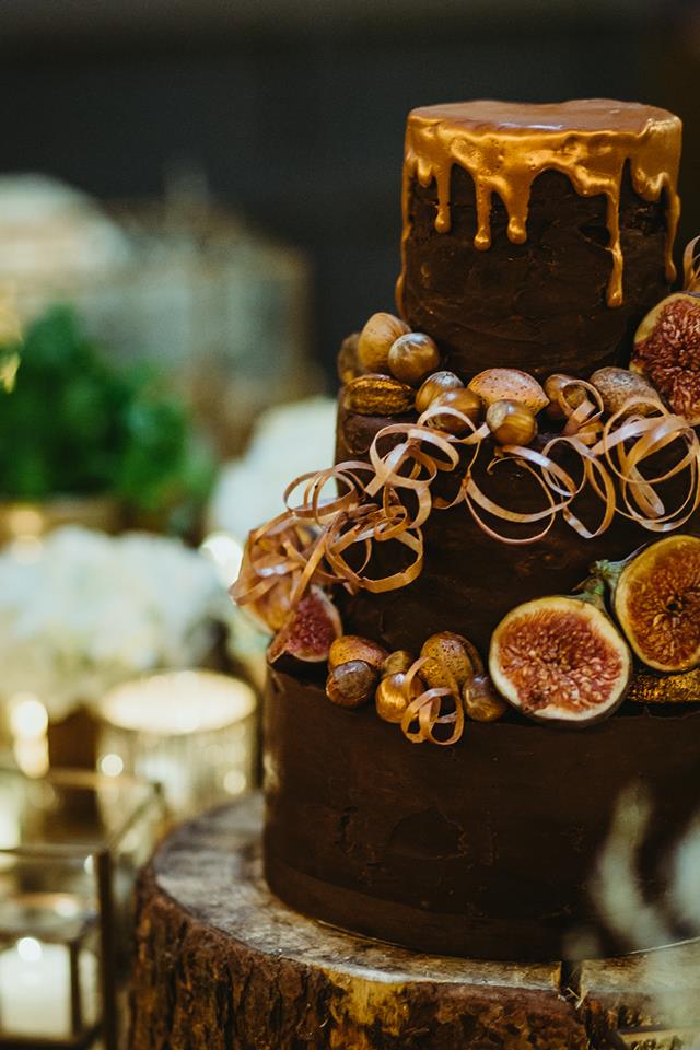 Autumnal Chocolate Naked Wedding Cakes by Sweet-Sugar-Sixpence