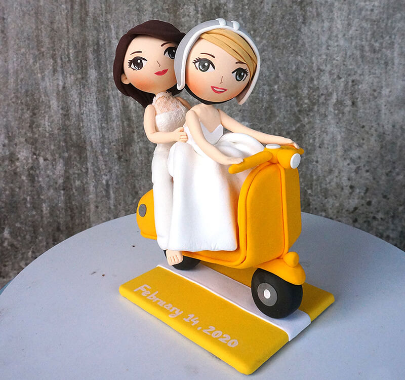 Lesbian Wedding Cake Topper On Vespa 2 - 40 Awesome Lesbian Wedding Cake Toppers That Will Make Your Wedding Cake Stand Out Lesbian Wedding Cake Topper On Vespa 2 - 40 Awesome Lesbian Wedding Cake Toppers That Will Make Your Wedding Cake Stand Out Gay Wedding Guide