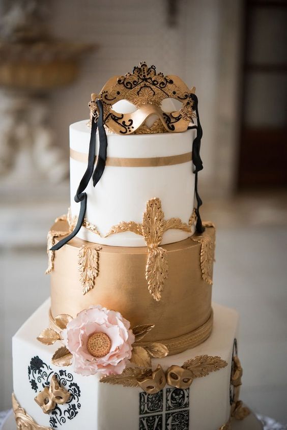 Masquerade Wedding Cake Gold And Black Via Gay Wedding Guide 2 - Style Steal: 22 Masquerade Ball Same-Sex Wedding Theme Inspirations To Spice Up Your Wedding Masquerade Wedding Cake Gold And Black Via Gay Wedding Guide 2 - Style Steal: 22 Masquerade Ball Same-Sex Wedding Theme Inspirations To Spice Up Your Wedding Gay Wedding Guide